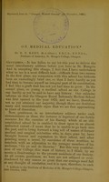 view On medical education / by R.T. Kent.