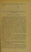 view Case of tuberuclosis of the iris, the suspensory ligament, and the retina / by R. Lawford Knaggs.