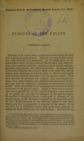 view Tumours of the palate / by Stephen Paget.