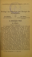 view Beiträge zur Pathologie und Therapie der Nasensyphilis. A. Klinischer Theil. Zweite Reihe / von Dr. Schuster.