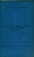 view Twenty-six cases in which an abdominal section has been performed a second time / by John D. Malcolm.