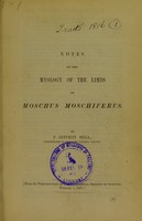 view Notes on the myology of the limbs of Moschus moschiferus / by F. Jeffrey Bell.