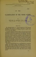 view On the classification of the order Glires / by Edward R. Alston.