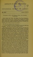 view Abstracts of the proceedings of the Geological Society of London. No. 272. Session 1873-74. Nov. 5, 1873.