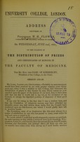 view Address delivered by W.H. Flower ... on Wednesday, June 2nd, 1880, on the occasion of the distribution of prizes and certificates of honour in the Faculty of Medicine.