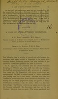 view A case of extra-uterine gestation / by A.E. Aust Lawrence and Charles A. Morton.