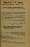 view Nekrose eines Fibromyoms der schwangeren Gebärmutter als ätiologisches Moment der Undurchgängigkeit des Darmkanals / von Dr. Speransky-Bachmetew.