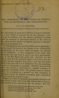 view The conditions of the unipolar stimulation in physiology and therapeutics / by A. de Watteville.