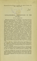 view Intracerebral hemorrhage in the young / by B. Sachs.