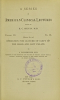 view Operation for closure of cleft of the hard and soft palate / by A. Vanderveer.