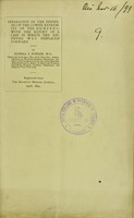 view Separation of the epiphysis of the lower extremity of the humerus : with the report of a case in which the epiphysis was displaced forward / by Russell S. Fowler.