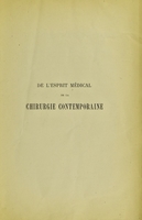 view De l'esprit médical de la chirurgie contemporaine : discours prononcé lors de son installation comme chirurgien-major de l'Hôtel-Dieu de Lyon / par Daniel Mollière.