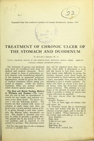 view Treatment of chronic ulcer of the stomach and duodenum / by Edward L. Kellogg.