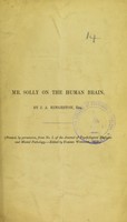 view Mr. Solly on the human brain / by J.A. Hingeston.