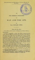 view On the cerebral characters of man and the ape / by Richard Owen.