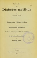 view Versuche zum Diabetes mellitus bei Ischias : Inaugural-Dissertation zur Erlangung der Doctorwürde in der Medicin, Chirurgie und Geburtshülfe vorgelegt der hohen medicinischen Facultät zu Göttingen / von Ferdinand Froning.