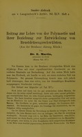 view Beitrag zur Lehre von der Polymastie und ihrer Beziehung zur Entwickelung von Brustdrüsengeschwülsten / von E. Martin.