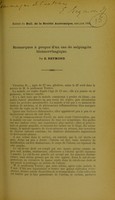 view Remarques à propos d'un cas de salpingite blennorrhagique / par E. Reymond.