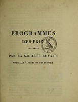 view Programmes des prix à décerner par la Société royale pour l'amélioration des prisons.