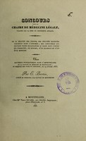 view De la gravité des lésions des organes digestifs contenus dans l'abdomen : des caractères qui peuvent faire reconnaître si elles sont l'effet de l'homicide, du suicide, d'un accident ou d'un état morbide : thèse soutenue publiquement dans l'amphithéatre de la Faculté de médecine de Montpellier, en présence des juges du concours, le 19 février 1835 / par E. Bertin.