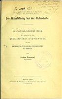 view Die wahnbildung bei der melancholie : inaugural dissertation zur erlangung der medizinischen doktorwürde ... / von Stefan Rosental aus Warschau.