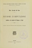 view Neuroma d'amputazione : studiato col metodo di Ramon y Cajal.