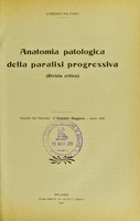 view Anatomista patologica della paralisi progressiva : (rivista critica).