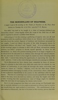 view The borderland of deafness : a paper read at the meeting of the Union of Teachers on the Pure Oral System on Tuesday the 1st November 1904.