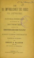 view Über die Empfindlichkeit des Auges für Lichtwechsel / von Ernst G. Baader.