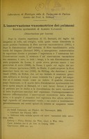 view L'innervazione vasomotrice dei polmoni : ricerche sperimentali.