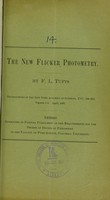 view The new flicker photometry : thesis submitted ... for the degree of doctor of philosophy in the faculty of Pure Science, Columbia University.