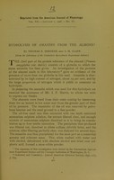 view Hydrolysis of amandin from the almond / by Thomas B. Osborne and S.H. Clapp.