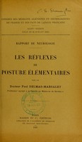 view Les réflexes de posture élémentaires. / par le Docteur Paul Delmas-Marsalet.