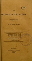 view The decision of Aesculapius, in the cause O.P. versus M.D.