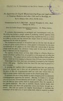 view An apparatus for liquid measurement by drops and applications in counting bacteria and other cells and in serology, etc. / by R. Donald.