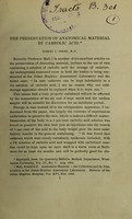 view The preservation of anatomical material by carbolic acid / Robert J. Terry.