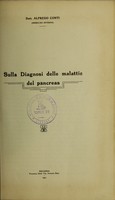 view Sulla diagnosa delle malattie del pancreas / Alfredo Conti.