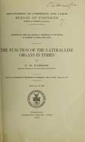 view The function of the lateral-line organs in fishes / by G.H. Parker.