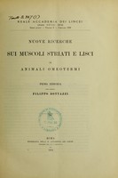 view Nuove ricerche sui muscoli striati e lisci di animali omeotermi / Filippo Bottazzi.