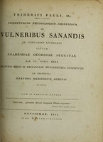 view Commentatio physiologico-chirurgica de vulneribus sanandis ... / Friderici Pauli.