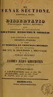 view De venae sectione : particula prima : dissertatio inauguralis medico-historica ... / auctor Jacobus Julius Kirschstein.