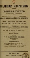 view De vulneribus sclopetariis : dissertatio inauguralis chirurgica ... / auctor F.J. Alexander Kraehe.