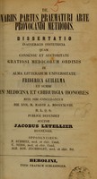 view De variis partus praematuri arte provocandi methodis : dissertatio inauguralis obstetrica ... / auctor Jacobus Letellier.