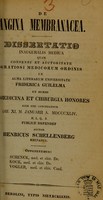 view De angina membranacea : dissertatio inauguralis medica ... / auctor Henricus Schellenberg.