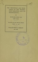 view The principles and technique of the Wassermann Reaction and its modifications / Howard Fox.