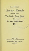 view An hour's literary ramble starting from the little book shop called "The Ben Jonson Head" kept by Samuel Hales.