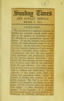 view Sunday Times and Sunday Special, March 5, 1911 : vaccination.