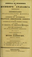 view Nonnulla de incisionibus in hydrope anasarca : dissertatio inauguralis medica ... / auctor Otto Albrecht.