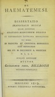 view De haematemesi : dissertatio inauguralis medica ... / auctor Guilelmus Frid. Billroth.