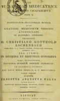 view De vi naturae medicatrice in formantis cicatricibus / auctor Ernestus Augustus Carus.